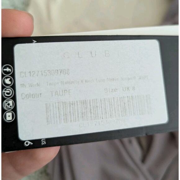 NWT Club L London My World Maternity Shoot Jumpsuit Taupe V Neck Long US 4 UK 8 - Picture 8 of 9